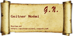 Geitner Noémi névjegykártya
